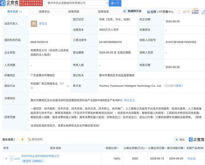 優(yōu)必選投資成立智能科技新公司，強化人工智能公共服務技術咨詢布局